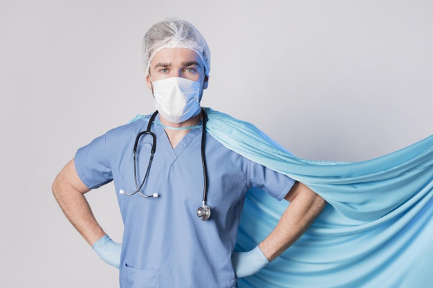front-view-nurse-wearing-medical-mask-cape_23-2148535624